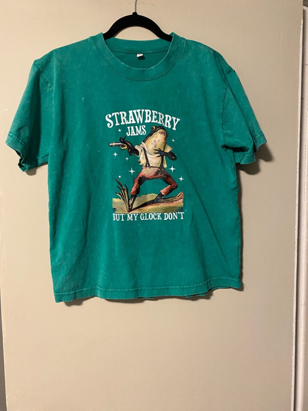 Green 'Strawberry Jams' Graphic Short Sleeve Tee